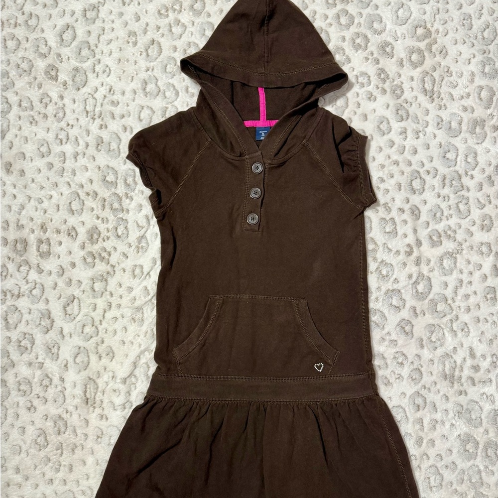 Vtg Gap Kids 2000s Brown Hooded Button Up Swim Coverup Sz XL (12)‎ Y2K